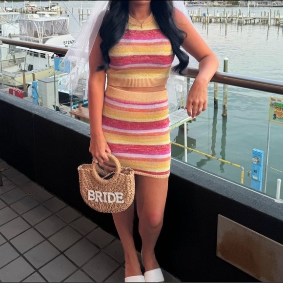 SET Lovers and Friends Sunset Crop Sweater & Skirt ($250 on Revolve) Size M - Picture 3 of 6